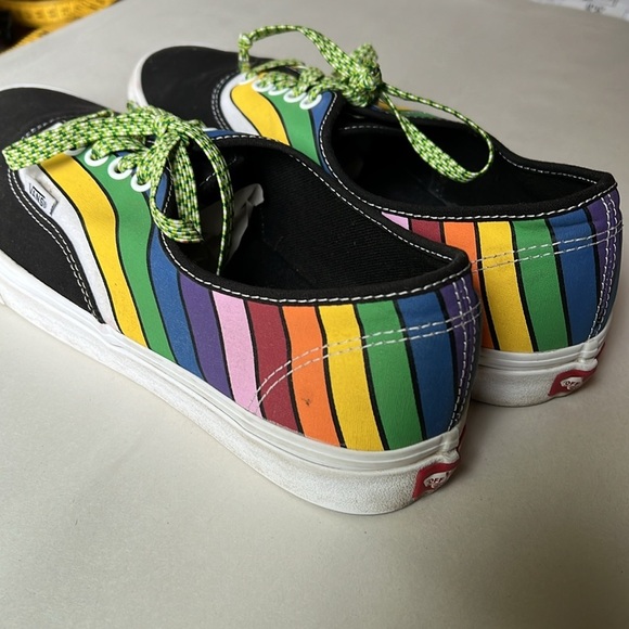 Vans Unisex Refract Rainbow Black Canvas Sneakers 11 Men’s Custom Stars main image 5